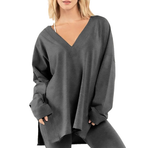 Long Tall Sally Charcoal V-Neck Sweater